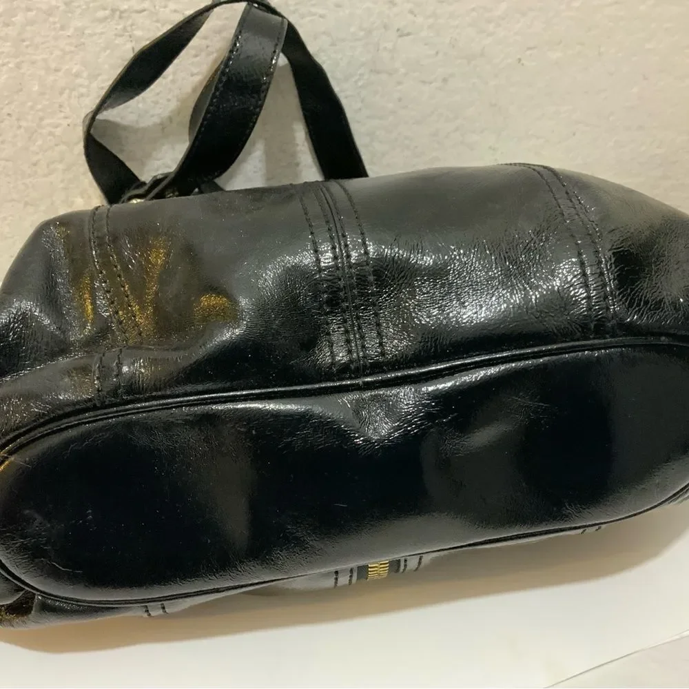 Michael Kors Textured Leather Zipper Shoulder Black Bag Purse